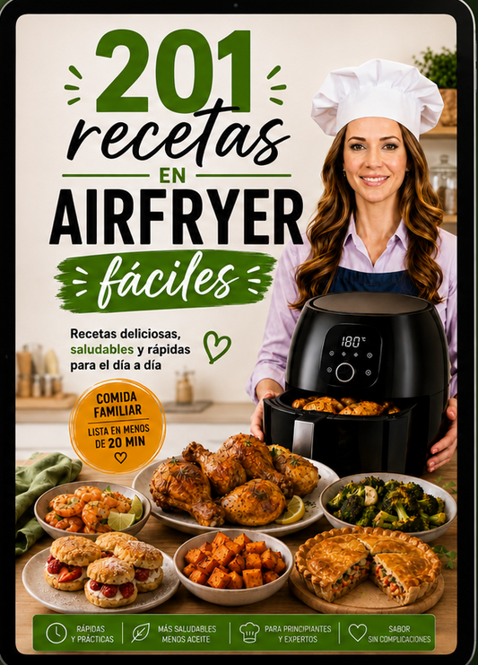 Ebook Recetario Airfryer 201 Recetas Fáciles, sabrosas y Crujientes